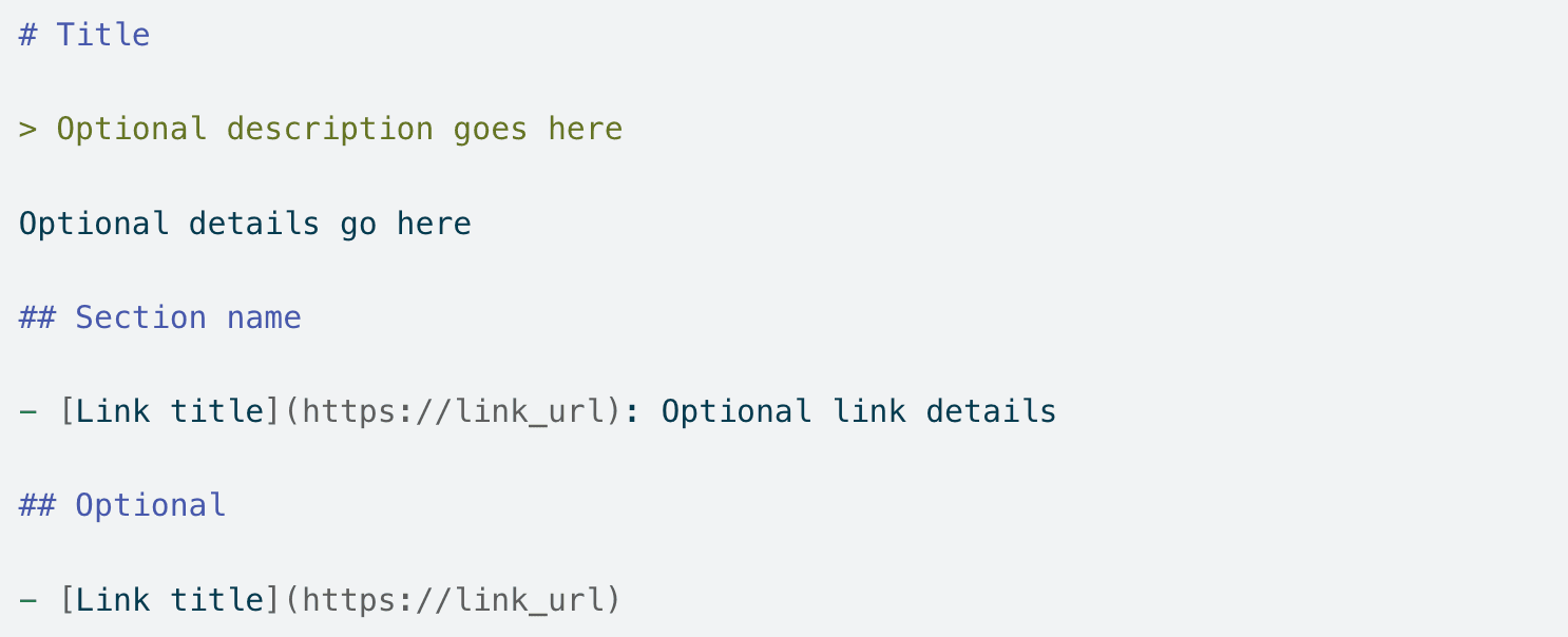 An llms.txt file for AI tools