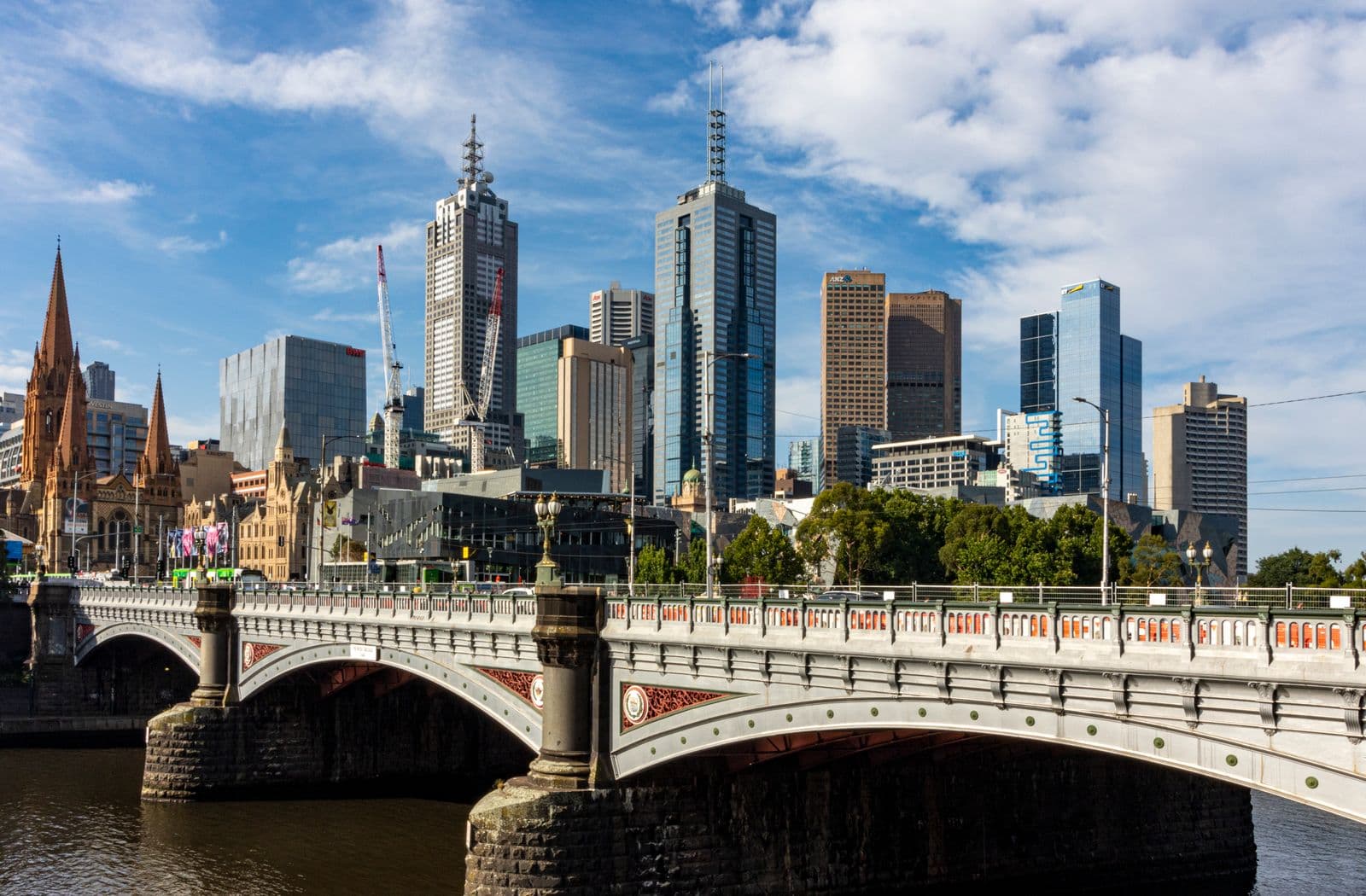 Melbourne skyline and Princes Bridge